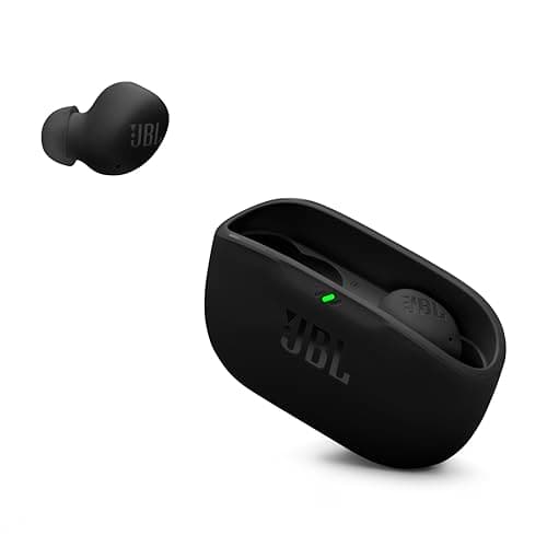 JBL Vibe Buds 2 - True Wireless Noise Cancelling Earbuds with JBL Pure Bass Sound & Smart Ambient technology, 4mics for crisp, clear calls, up to 40Hrs of Playback, IP54 Dust & Water resistant (Black)