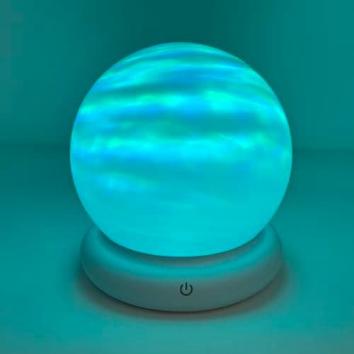 Orblux Rechargeable Sensory Light, Aurora Light Projector | 2-in-1 Globe Cover for Contained Sensory Effect or Open for Northern Lights Effect | Kids Night Projector | Calming, 15 Colors & Remote