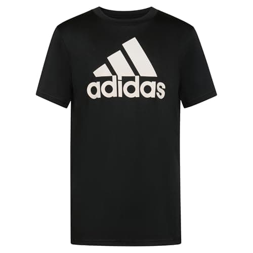 adidas Boys' Short Sleeve AEROREADY Performance Logo Tee T-Shirt, Black, Small