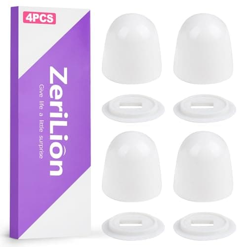ZeriLion 4 Pack Decorative Toilet Bolt Caps Universal, Push-On Toilet Bowl Screw Cover Caps White, Easy Install Bolt Covers for Bathroom Décor