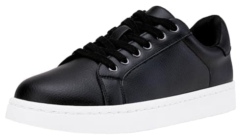 Vepose Women's Walking Sneakers, Black Dressy Tennis Shoes with Arch Support, Lace up Casual Low Top Fashion Travel Shoes, 2026, Size 6M US, (CJY8003 Black 06)