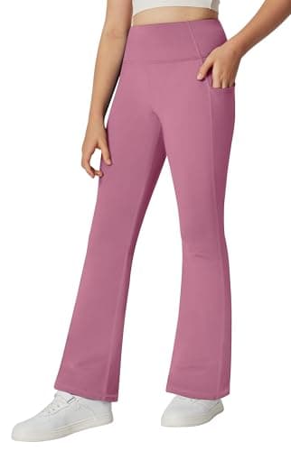 IUGA Girl's Fleece Lined Pants Flare Leggings with Pockets