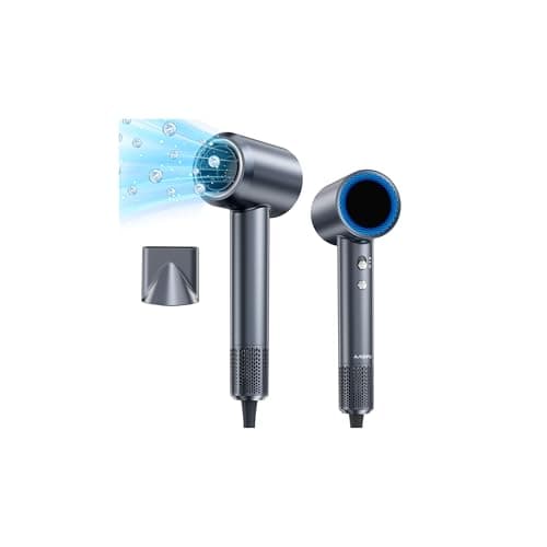 Hair Dryer, 150000 RPM Professional High-Speed Blow Dryer, Negative Ionic Hair Dryer for Fast Drying, Low Noise Thermo-Control HairDryer with Magnetic Nozzle for Home Travel Women Man