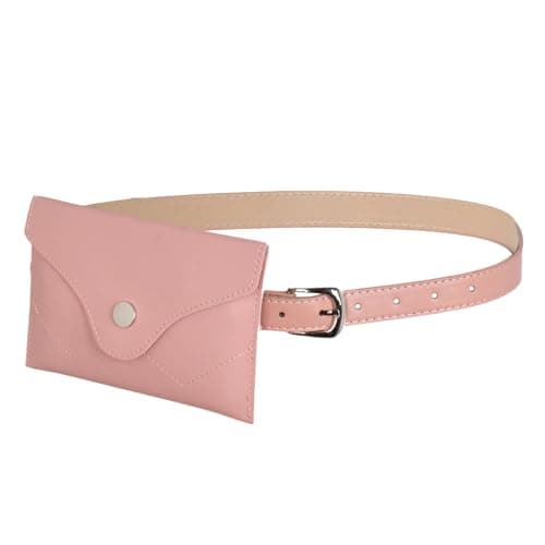 TeeYee PU Leather Fanny Pack for Women Fashion Mini Waist Packs Bag pink