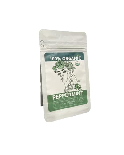 Organic Peppermint Leaf 3 oz – Dried Peppermint for Herbal Tea & Infusions, Cool Fresh Aroma, Naturally Caffeine Free