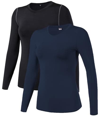 Women's Dry Fit Athletic Compression Shirt Long Sleeve Workout Base Layer T Shirt Tops Sports Gear