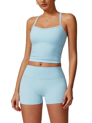 AGYMNX Workout Sets for Women 2 Piece High Waisted Seamless Butt Lifting Shorts Gym Yoga Outfit Stretchy Sports Bra Sets