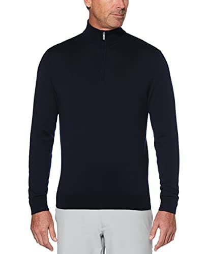 Callaway Weather Series Men's 1/4 Zip Golf Sweater with Mock Collar, Thermal Merino Wool, Breathable Soft Fabric, Dark Navy, X-Large