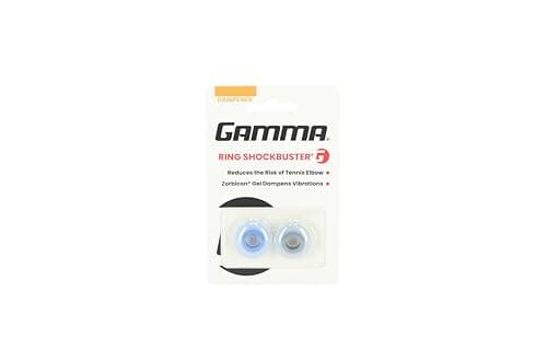 Gamma Shockbuster Ring Tennis Racket Dampener, Easy-to-Install Tennis Dampener with Zorbicon Gel Technology Minimizes Vibration During Prolonged Use, Blue and Black, Pack of 2