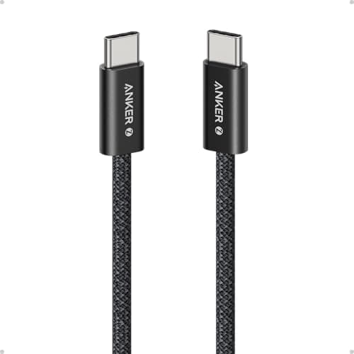 Anker Zolo USB C to USB C Cable, Braided and Dirt-Free Type-C Fast Charging Cable, Slim Connector, for MacBook Pro, iPhone 17/16/15, iPad Pro, Samsung Galaxy,and More (240W) (Black, 3FT/0.9m)