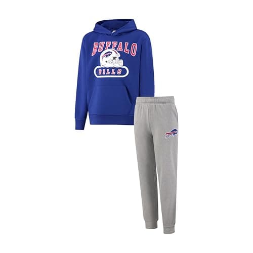 Ultra Game NFL Official Youth Super Soft Jogger & Hoodie Sweatshirt Set, Buffalo Bills, Team Color, 4