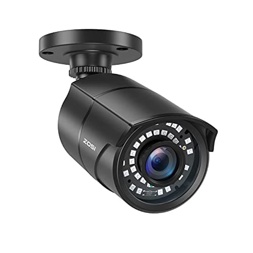 ZOSI 2MP HD 1080p 1920TVL Security Camera Outdoor Indoor (Hybrid 4-in-1 HD-CVI/TVI/AHD/960H Analog CVBS), 36PCS LEDs,120ft IR Night Vision,105° View Angle Surveillance CCTV Bullet Camera（Black Color)