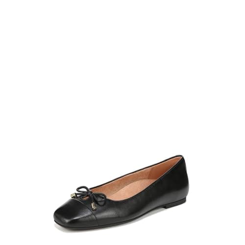 Vionic Women's Klara Ballet Flat, Black Leather, 9 Wide