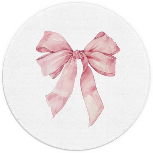XUNLURY Cute Coquette Pink Bow Mouse Pad 7.9x7.9 Inch, Preppy Girly Aesthetic Mouse Pads for Wireless Mouse Computers Laptop Desk Accessories, Pink Office Supplies