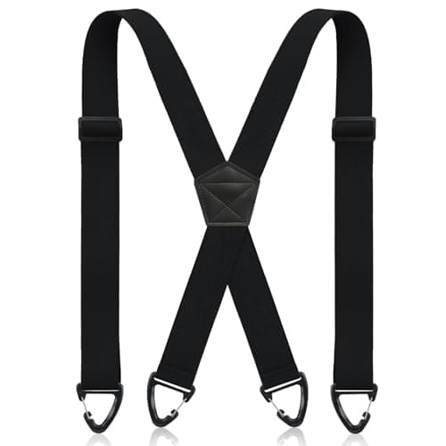 Sintege X Back Hidden Suspenders for Men 1.5 Inch,Black,Regular
