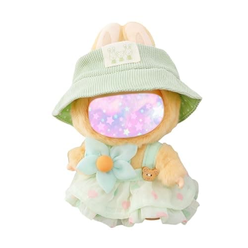 17cm Doll Clothes Set, 3 Pieces Dress Outfit Set for 6.7inch Doll Suit, Fashion Chic Hat & Clothes Accessories for 1st/2nd/3rd Gen Dolls Play & Display Light Green