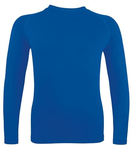 Runceptual Boys' Girls' Compression Shirt Long Sleeve Moisture Wicking Sports Baselayer for Youth Football Baseball (US, Alpha, Small, Regular, Blue)