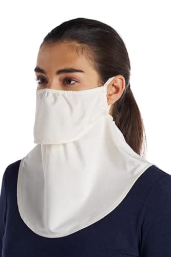 Coolibar UV Face Mask with Neck Coverage - UPF 50+ Sun Protection - Vermilion in Vanilla