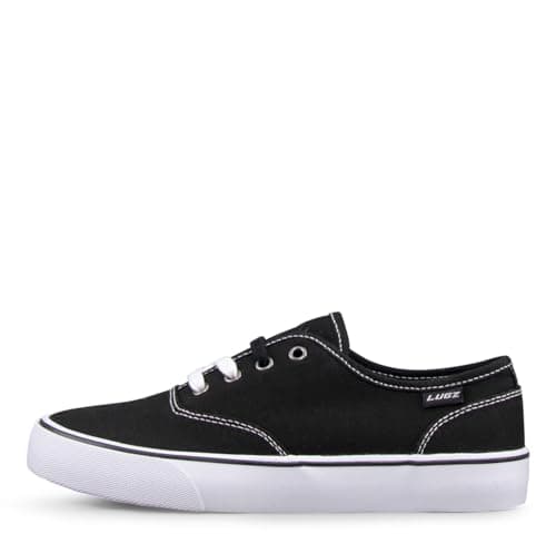Lugz | Lear Casual Sneakers for Women | Lace Up Womens Canvas Shoes | Everyday Women Footwear, Black/White, 5.5 M US