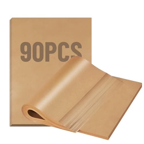 90Pcs Parchment Paper Sheets, 12x16 In Unbleached Parchment Paper for Baking Grilling Air Fryer and Steaming, Precut Non-Stick Parchment Baking Sheets in Quarter Size for Bread Cakes Cookies Kovpnor