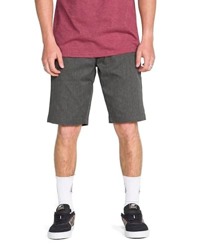 Volcom Men's Vmonty Chino Shorts Charcoal Heather 28