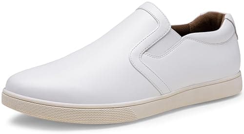 Jousen Men's Slip On Shoes Casual Lightweight Sneakers 3051A White 10.5