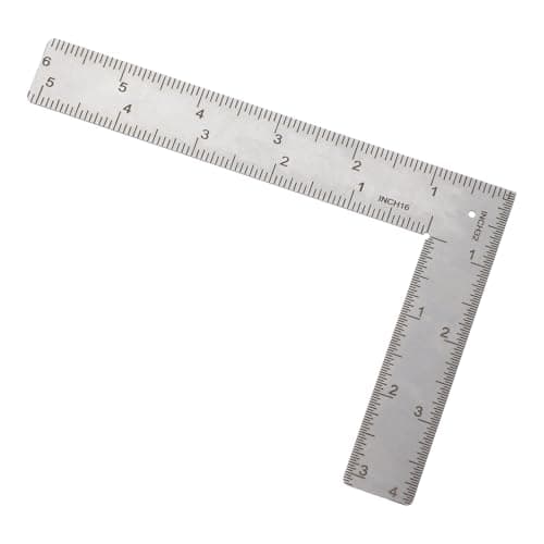 Xinjoduz Stainless Steel L Shaped Right Angle Ruler 4 inch by 6 inch, 1 PCS 90 Degree Small Square Framing Measuring Tool for Engineer Carpenter Mini Measuring Tool (Sliver)