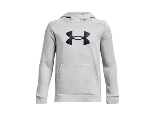 Under Armour boys Armour Fleece Big Logo Hoodie, (014) Halo Gray / / Black, X-Small