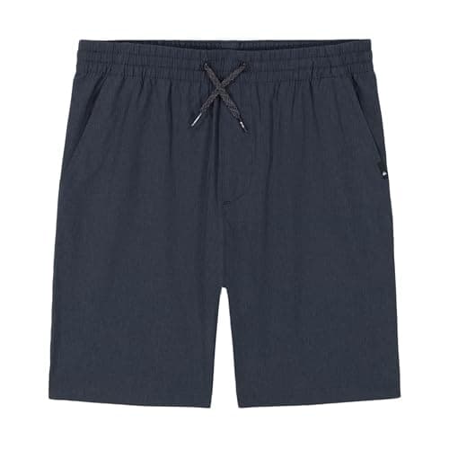 Quiksilver Boys' Pull-On Amphibian Hybrid Shorts, Comfort Stretch Fabric, Water Friendly, Black Heather Eddie, S8