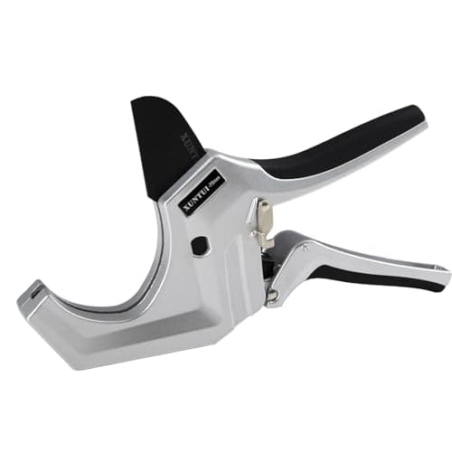 XUNTUI 75mm PVC Pipe Cutter, 2-1/2" Sch 40 PVC Ratchet Cutter, Silver Gray