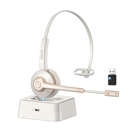 Vonztek Bluetooth Headset with Microphone USB Dongle for Work