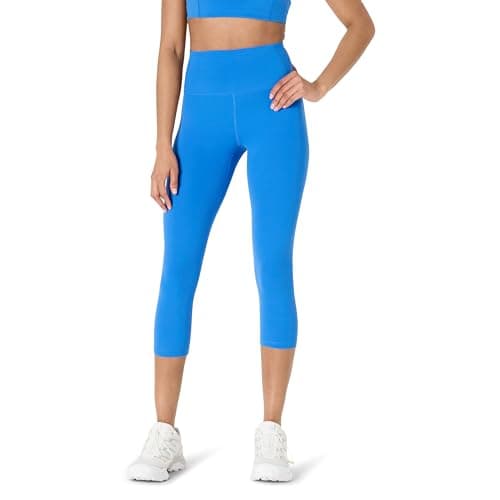 Amazon Essentials Women's Active FormFlex Buttery Soft High Waist 19" Inseam Capri Yoga Workout Leggings, Ocean Blue, XX-Large