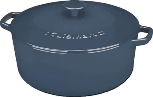 Cuisinart Chef's Classic Enameled Cast Iron Dutch Oven with Lid, Porcelain Enameled Interior, Oven Safe, Induction Compatible, 7-Quart, Round, Provencial Blue