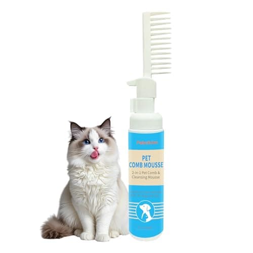 2-in-1 Pet Grooming Kit, Gentle Comb and Waterless Cleaning Mousse for Dogs and Cats, No-Rinse Foam for Fresh-Smelling, Soft, Tangle-Free Coats