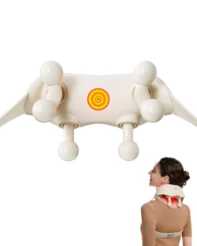 SKG HS500 FSA Eligible Cordless Neck Massager for Pain Relief Deep Tissue, Shiatsu Shoulder Massager with Heat, Massage Tools for Trapezius, Lymphatic Drainage, Relaxation Therapy, HSA Items