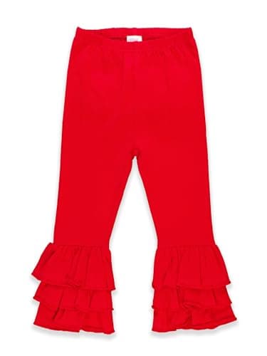 RuffleButts® Baby/Toddler Girls Stretchy Flare Pants w/Ruffles - Red Kids, 8