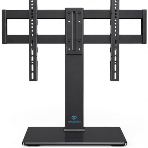 PERLESMITH Universal Swivel TV Stand for 32-75 inch TVs, Table Top TV Stand Base up to 99 lbs, 4 Height Adjustable Universal TV Legs with Tempered Glass Base, Max VESA 600x400mm, PSTVS02-N1