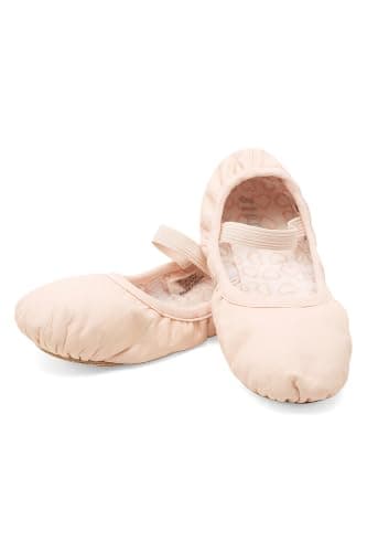 Bloch Child Ballet Shoes, Toddler Shoes, Girls Shoes, High Durability Soft Leather Upper, Flexibility Full Suede Outsole Pre-Sewn Elastic, Printed heart sock-line Dance Shoe