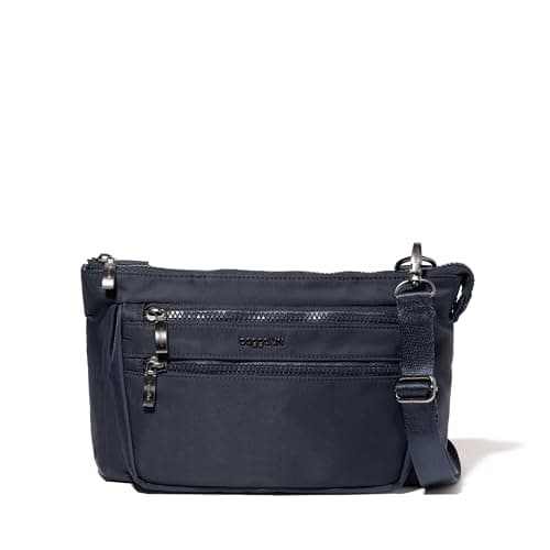 Baggallini Pocket Belt Bag and Crossbody Bag for Women, 11"x6.5" Convertible Crossbody & Fanny Pack w/Replacable Straps