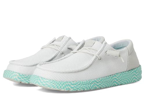 HEYDUDE Women's Wendy Funk Warped Geo, Grey/Aqua, 10 Medium