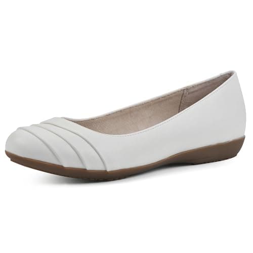 CLIFFS BY WHITE MOUNTAIN Clara Women's Ballet Flat, White/Burnished/Smooth, 9.5 W