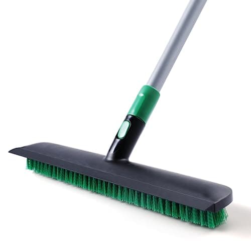 Eyliden Floor Scrub Brush, 15-inch Wide, 55" Long Handle Deck Brush