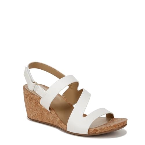 Naturalizer Womens Adria Strappy Wedge Sandals White Smooth 11 M