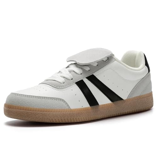 Rihero Women's Fashion Tennis Walking Sneakers Shoes White Black Size 7.5