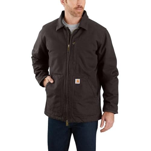 Carhartt Men's Washed Duck Ridge Coat, Dark Brown, XX-Large Tall