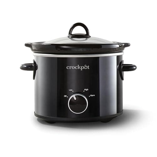 Crock-Pot 2-Quart Manual Slow Cooker, Feeds 2+ People, Great for Small Meals, Dips, & Sides; Removable Stoneware is Oven & Dishwasher-Safe, Black
