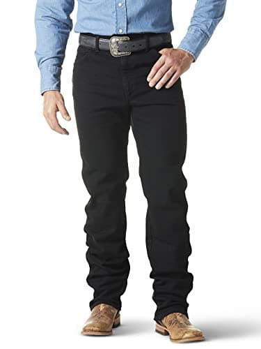 Wrangler Men's Cowboy Cut Active Flex Original Fit Jean, Black, 27W x 36L