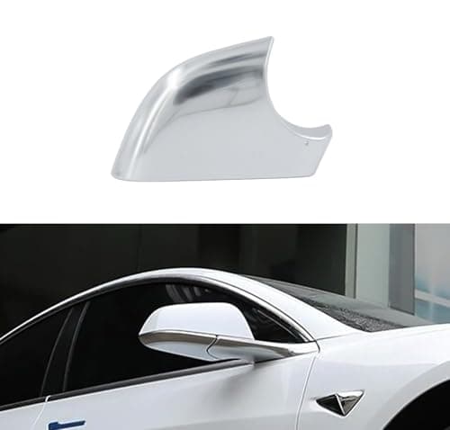 fit For Tesla Model 3 Front Wing Mirror Cover Holder Lower Tray 2017-2025，chrome matte Right Passenger Side Mirror Bottom Cover Replacement for Tesla Model 3 Wing Repair(right）