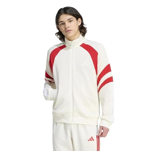 adidas Men's House Of Tiro Nations Pack Track Top, Off White/Team Collegiate Red/White, Medium