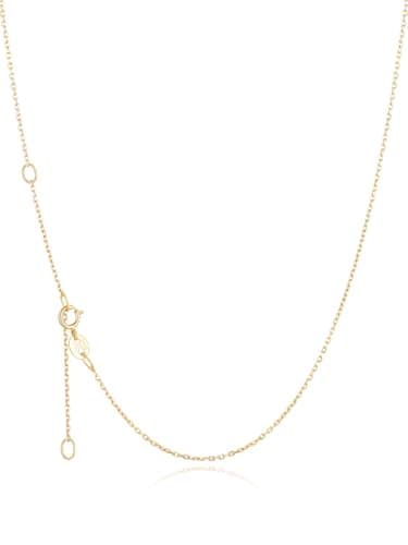 Silvora Gold Necklace for Women Dainty Gold Necklace 14k Gold Plated 1.1mm